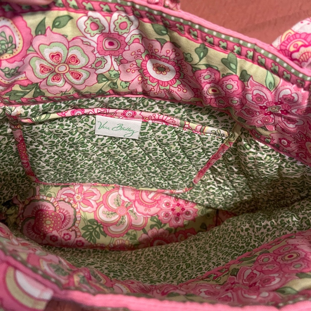 Vera Bradley Green and Pink Floral Tote
